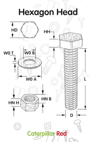 Image of 10x Black Nylon PA66 Hex Head Plastic Bolts, Nuts & Washers, M12 x 50 mm, Fastener, (15 /32 x 1 31 /32 in)