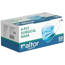 ALTOR SAFETY USA Made 4-Ply ASTM Level 3 Disposable Premium Face Masks, Super Soft & Comfortable, Great for Home, Work & Going Out Adult