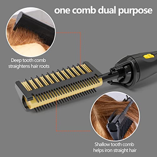 Dan Technology 500℉ Hot Comb,60 Min Auto-Off Hair Straightener Comb,7 Temperatures Adjustable Ceramic Hot Comb,Electric Pressing Comb For Black Hair,Professional Hot Combs For Natural Black Hair… #TOP5