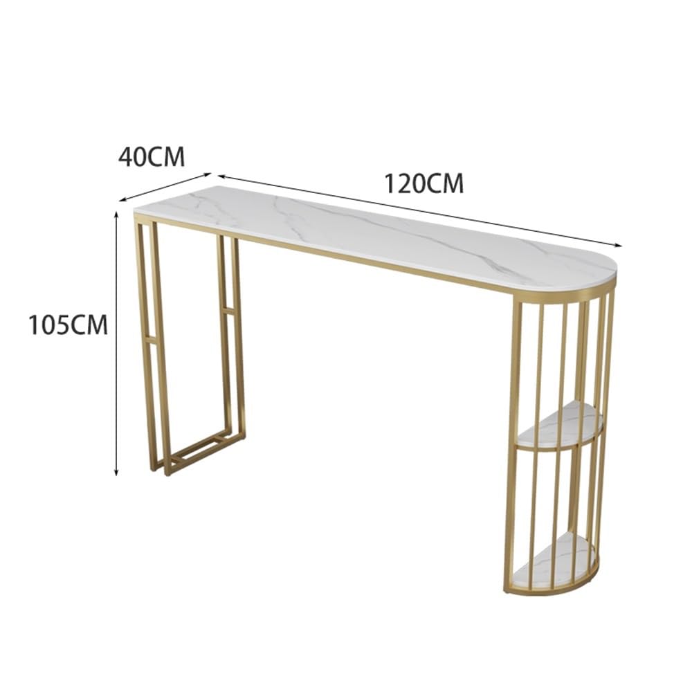 Table de Bar Table de Bar légère et Luxueuse en Bois Roche, Table Cuisine Salle à Manger Simple Haute avec Pieds Robustes(Petit)