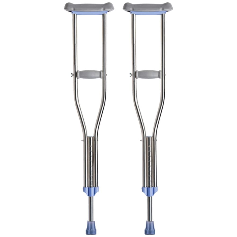 ZJIEX Muletas Axilares Adultos Niños, Muletas De Antebrazo Ligeras, Muletas Ortopédicas Extensible, con Cómoda Almohadilla para Las Axilas (Color : A Pair, Size : 132-152cm)