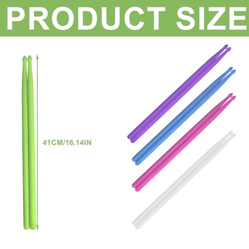 Baquetas luminosas 5A de nailon para batería, fluorescentes para niños y adultos miniatura 6