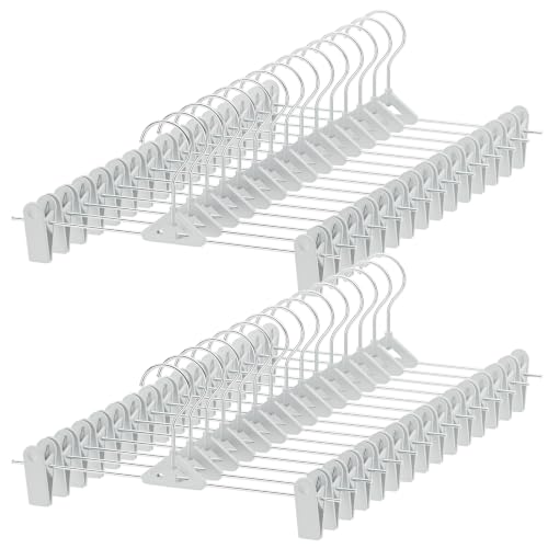 UEAKPIC Stackable Pants Hangers with Adjustable Clips 30 Pack, Gray by UEAKPIC - Used condition - US$21.84