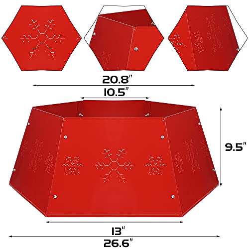 Forup Metal Christmas Tree Ring, Christmas Tree Collar With Printed Snowflake, Christmas Tree Skirt Base Stand For Christmas Tree Decorations thumb #1
