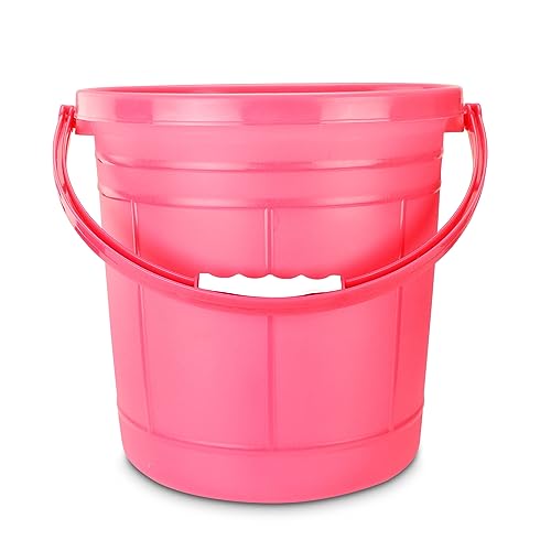 Image of Nayasa Frosty Deluxe Plastic Water Bucket 22L | Bathroom Water Storage Bucket | Lightweight Yet Strong and Rigid | No. 22 Medium | Pink