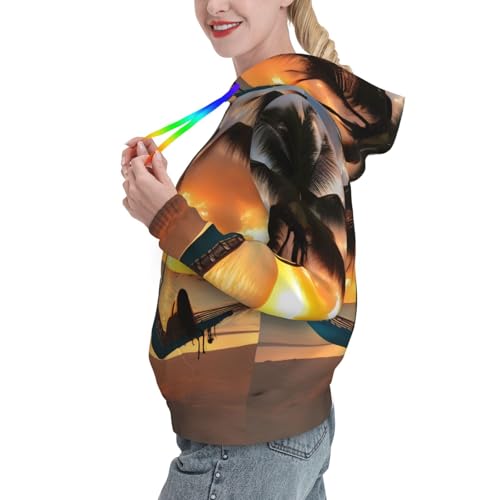 Hamac imprimé pull ajusté femme EdWal vêtement polyvalent avec poche