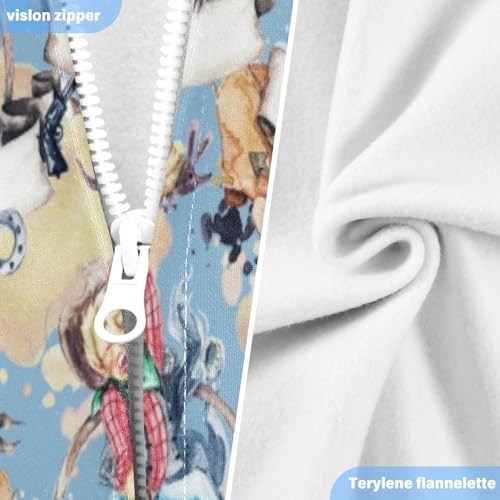 Red Shrimps Men's Quilted Lined Flannel Jacket with Hood Full-Zip Fleece Hoodie 5