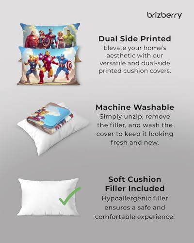 Image of Brizberry Kids Pillow Cushion with Super Soft Fabric | Animal & Cartoon Prints | 12x18 inches (Design 32)