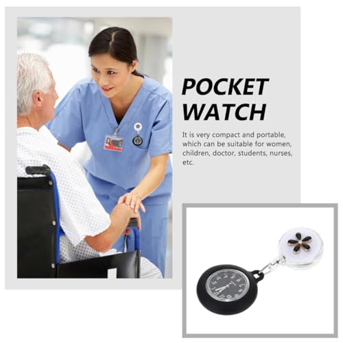 Image of Hemobllo Nurse Fob Watch Hanging Pocket Watch for Nurses and Professionals Clip on Badge Clock with Dial Birthday Christmas Gift 3.93 X 1.65 X 0.59 in