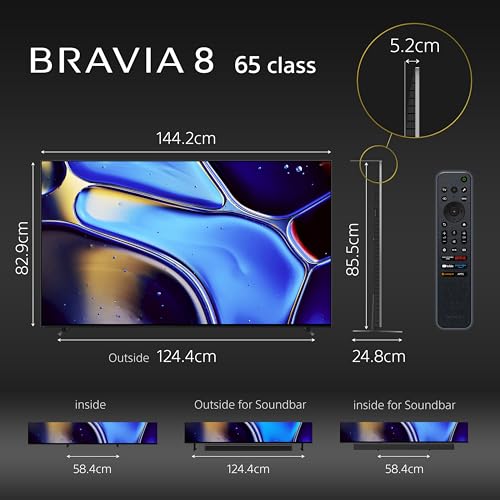 Image of Sony BRAVIA 8 Series 164 cm (65 inches) 4K Ultra HD AI Smart OLED Google TV K-65XR80 (Black)