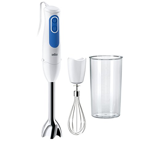 Braun MultiQuick 3 MQ3005 Cream Batidora de inmersión, 700 W, 0.6 L, acero inoxidable, 2 velocidades, color blanco y azul