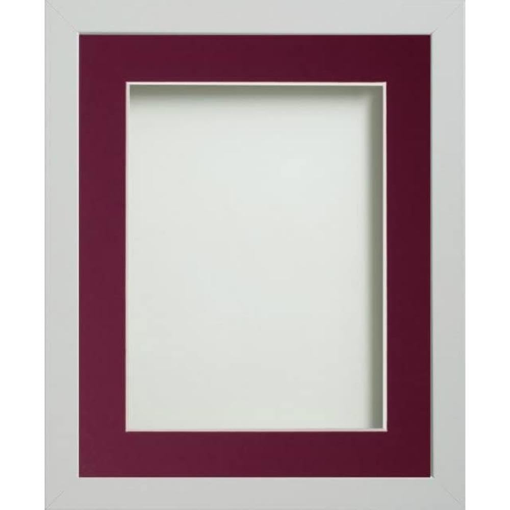 Frame Company Allington White 14x11 inch Frame With Plum Mount For Image 12x8 inch *Choice of sizes* Fitted with Real Glass