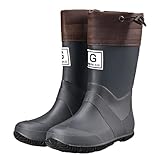 [FANGLI] 折りたためる レインブーツ キッズ ジュニア 長靴 ロング レインシューズ 軽量 男の子 女の子 通園 通学 アウトドア キャンプ シンプル ユニセックス 雨靴 子供靴 おしゃれ FL1948（グレー，23.0 cm）