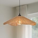 19.6' Large Boho Rope Woven Pendant Light, Adjustable Coastal Lamp Shade, Farmhouse Chandelier...
