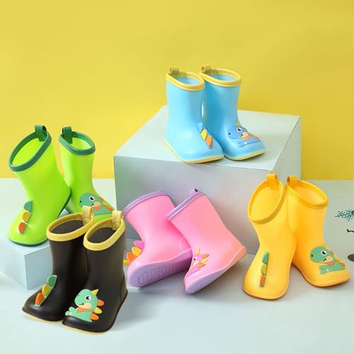 IWIHMIV Toddler Boys Rain Boots Non Slip Rainboots Comfortable Water Shoes With Handles for Easy On and Off for Girls2