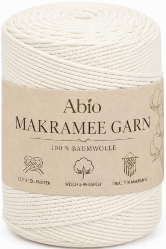 Abio Makramee-Baumwollkordel 5mm x 200m Naturweiß