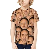 Nic-olas Cage T-Shirt, Teen Boy Girl T-Shirt Crewneck Short Sleeve Tees,Summer Fashion Graphic Print Shirts Small