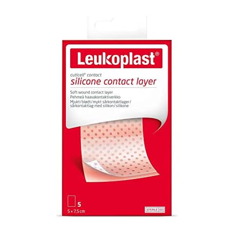 Leukoplast Cuticell Silicone Contact Layer - Transparent Low Adhesive Long-Lasting Wound Dressing - 5 PCs Cover