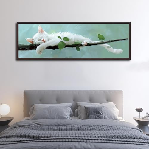 Tableau chat endormi tendresse et douceur photo chaton blanc - 2