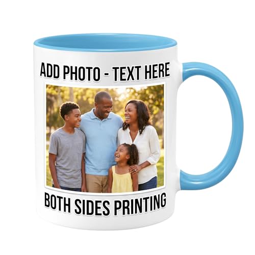 Taza personalizada 11oz color azul claro interior y asa miniatura 1