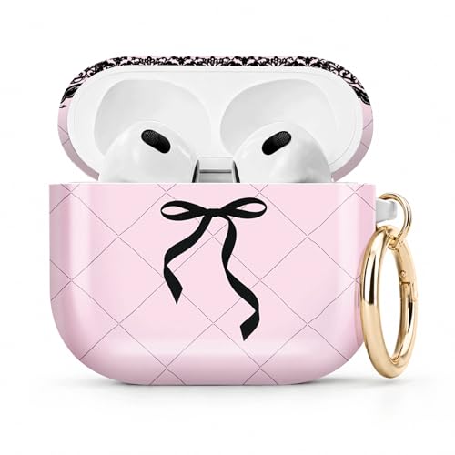 PLKTJOSA Airpod 4�P�[�X�Ή� TPU���킢���p�^�[���ی� �ϏՌ��� ���h�~�P�[�X �L�[�`�F�[�������O�t�� ���C�����X�[�d�Ή� (���[�X�{�[�_�[ �s���N�O���b�h�{�E)