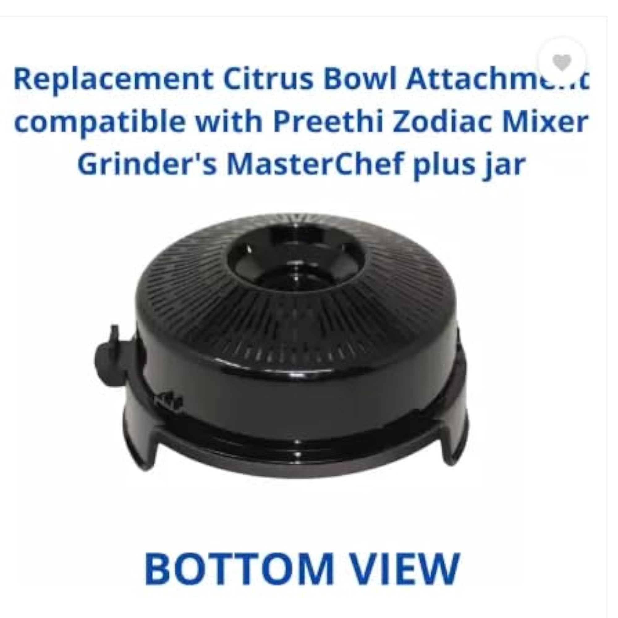 Replacement Citrus Bowl Attachment for Zodiac Mixer Grinder