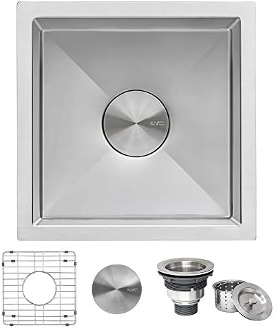 Ruvati 15 inch Undermount Bar Prep 16 Gauge Kitchen Sink Round Corners Stainless Steel Single Bowl - RVH7015