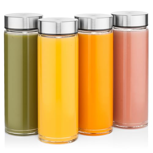 Juice Bottles 4 Pack Wide Mouth 16oz