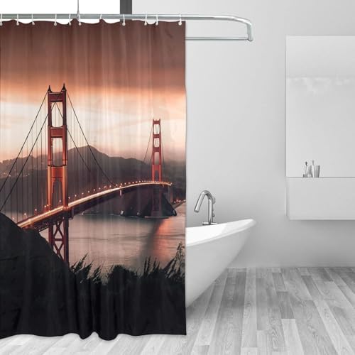 Rideau de douche Golden Gate imperméable en tissu 183x183 cm - 2
