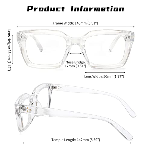 image for COASION Classic Non-prescription Clear Lens Eyeglasses for Women Thick
