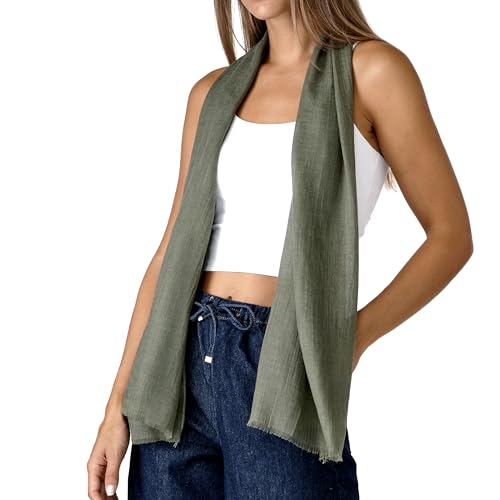 MIMOSITO Scarves for Women Lightweight Elegant Solid Colors Fashion Scarf for Spring Summer Fall (Green)