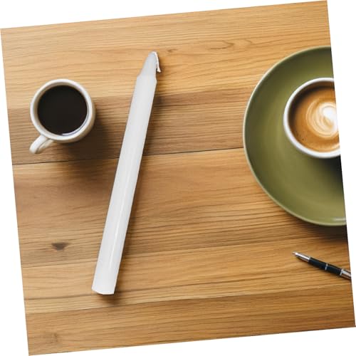 Generic 白いテーパーキャンドル 10 個入り 高さ 18cm 直径 1.7cm – パラフィン製 長持ち 結婚式 パーティー レストラン装飾 [4]