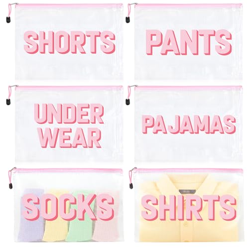 Clothing Bags 6Pcs Clear Clothing Packaging Bags Clear Shirt Travel