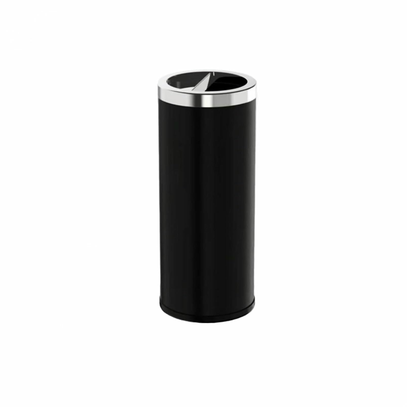 Poubelle en acier inoxydable 25L CNPRAZ noire à moitié ouverte pour cuisine et bureau