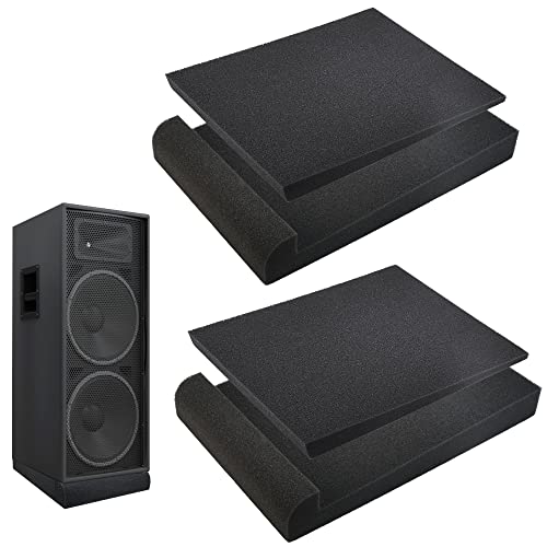 DECARETA SoundInsulation Pad for Speaker podkładka pod głośniki, pianka, podkładka pod głośnik, czarna, pianka akustyczna, płyty izolacyjne do studia dźwiękowego, biura