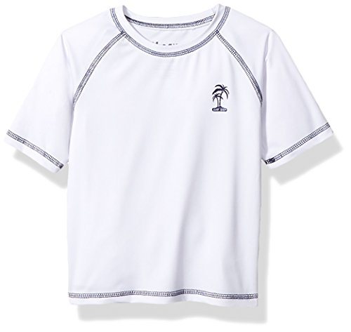 iXtreme Boys' Toddler Palm Tree Rash Guard, White, 2T