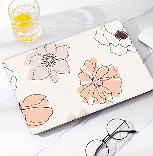 Watbro Compatible with MacBook Air 13 Inch Laptop Case 2020 2019 2018 Released A2179 M1 A2337 A1932,Plastic Hard Shell Protective Case with Keyboard Cover,Gentle line Art Print