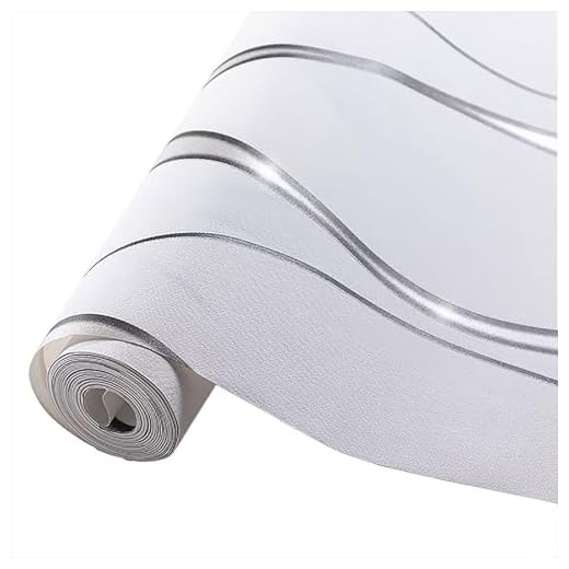 Pamatio Tapeten Vliestapete 3D Effekt Für Schlafzimmer Wohnzimmer 9,5 M X 0,53 M Wanddekoration Tapete Gewellten Streifen Moderne Wallpaper Weiß