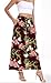 Askyes Womens Skirts 2024 Summer Fashion Trendy Work Tie Knot Flowy Swing Long Skirts with Pockets,Wine Red Floral,L