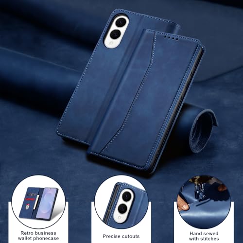 Image of Jasonyu Flip Wallet Case for Samsung Galaxy S25 Edge 5G,Blue