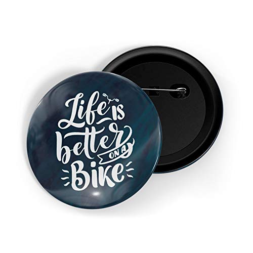 dhcrafts Pin Badges Blue Colour Life is Better On A Bike Glossy Finish Design Pack of 1