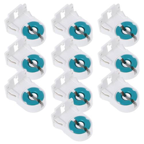 CTIRCHIU Soporte de Portalámparas LED para Tubos Fluorescentes T8, Base de Lámpara para Techo Alta Conductividad, Pack de 10 Piezas, Adaptable para Iluminación Doméstica y Profesional
