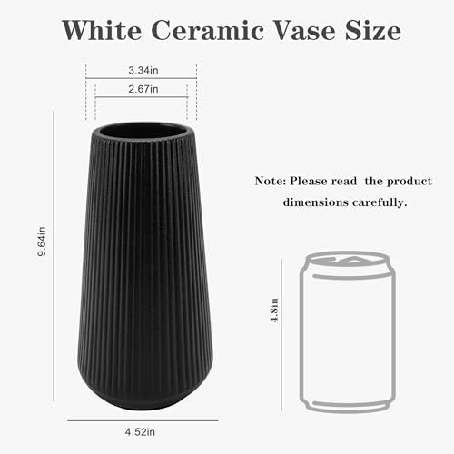 Ceramic Vase, GUKJOB Small Cute Flower Vase for Pampas Grass, Home, Living Room, Dining Table, Farmhouse, Office Decor, Bedroom, Table, and Kitchen Shelf - Image 4