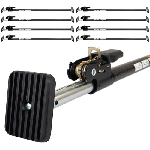 Image of US Cargo Control Ratcheting Cargo Bars for Pickup Truck Bed (9-Pack), 40 inch to 70 inch Adjustable Load Locks for Pickup Trucks, SUV, Minivan, and Small Trailers, Truck Bed Divider with Rubber Non-Slip Pads