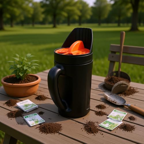 Esparcidor manual ajustable para semillas y fertilizante miniatura 7