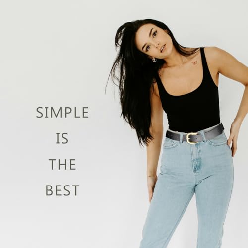 Women Leather Belt for Dresses Jeans Pants Vintage Chic Fashion Waist Belt with Golden Buckle4