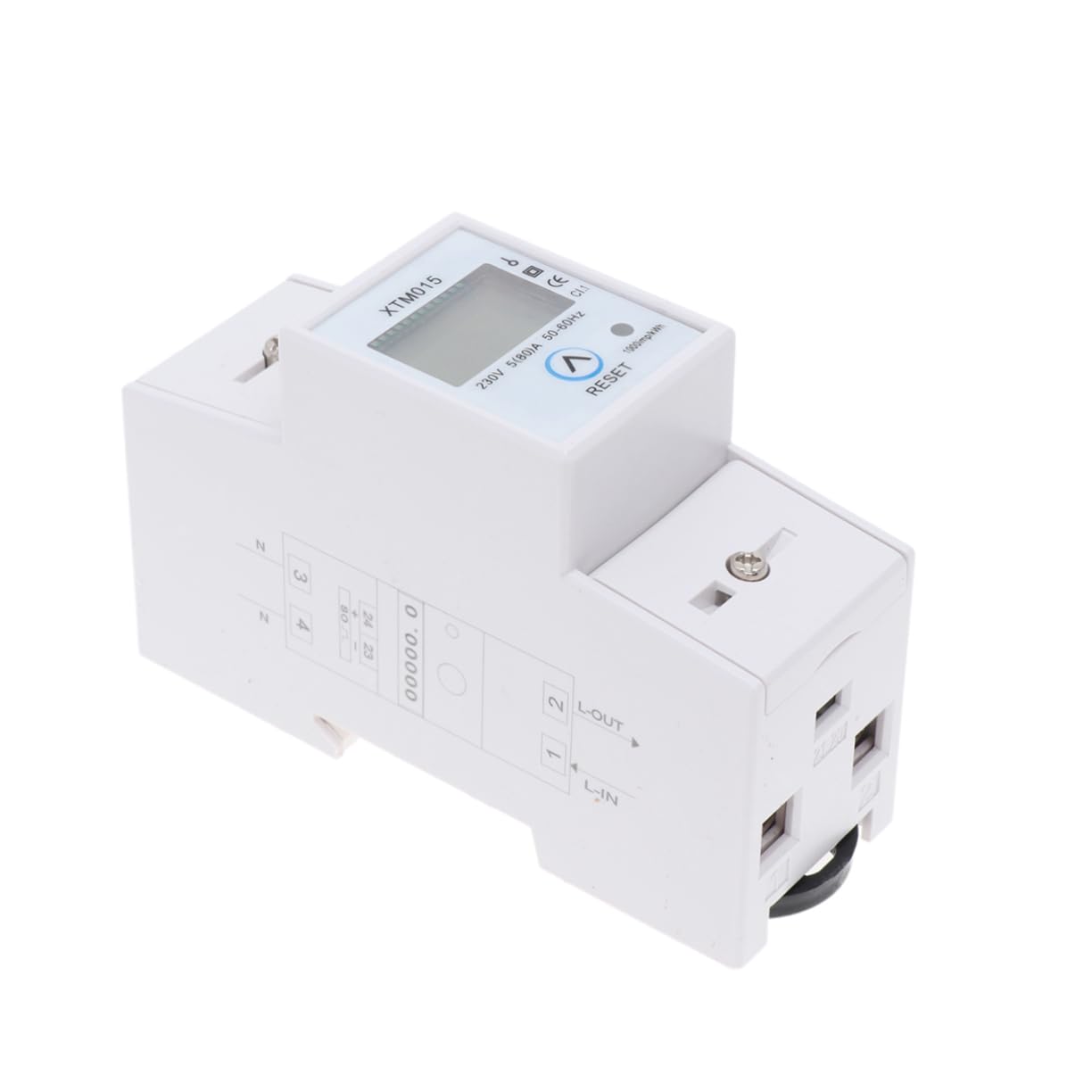 ARTIBETTER 220/5(80) a Digital Ac Power Meter Din Rail Energy Usage Monitor Voltage Display