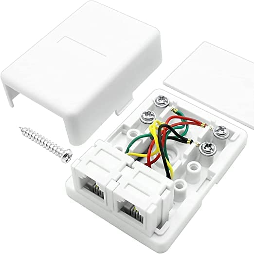 Image of Telephone Line Splitter Rj11 Male to 2 Port Female Telephone Line Splitter Connector RJ11 6P4C Male to 2 RJ11 6P4C Duplex Female Adaptor - (Pack of 2 Pcs)(Color May Vary)
