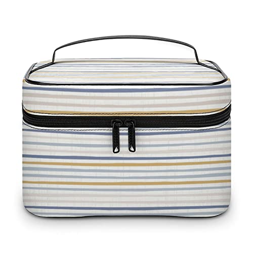 Bolsa de cosméticos de cuero de alta calidad para viajes, organizador de maquillaje impermeable con divisor ajustable, diseño antiarañazos y antiderrames, ideal para gimnasio, camping, viajes de