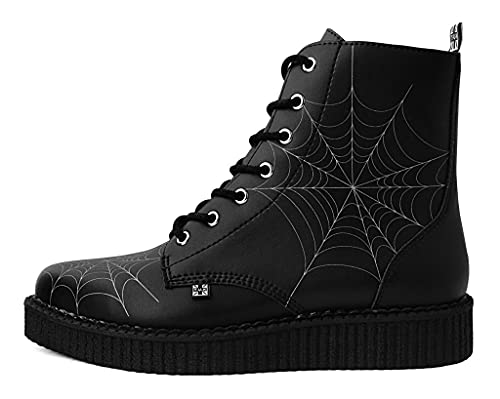 T.U.K. Shoes A9746 Unisex-Adult Boots, Black TUKskin™ 7-Eye Spiderweb Glow Boot